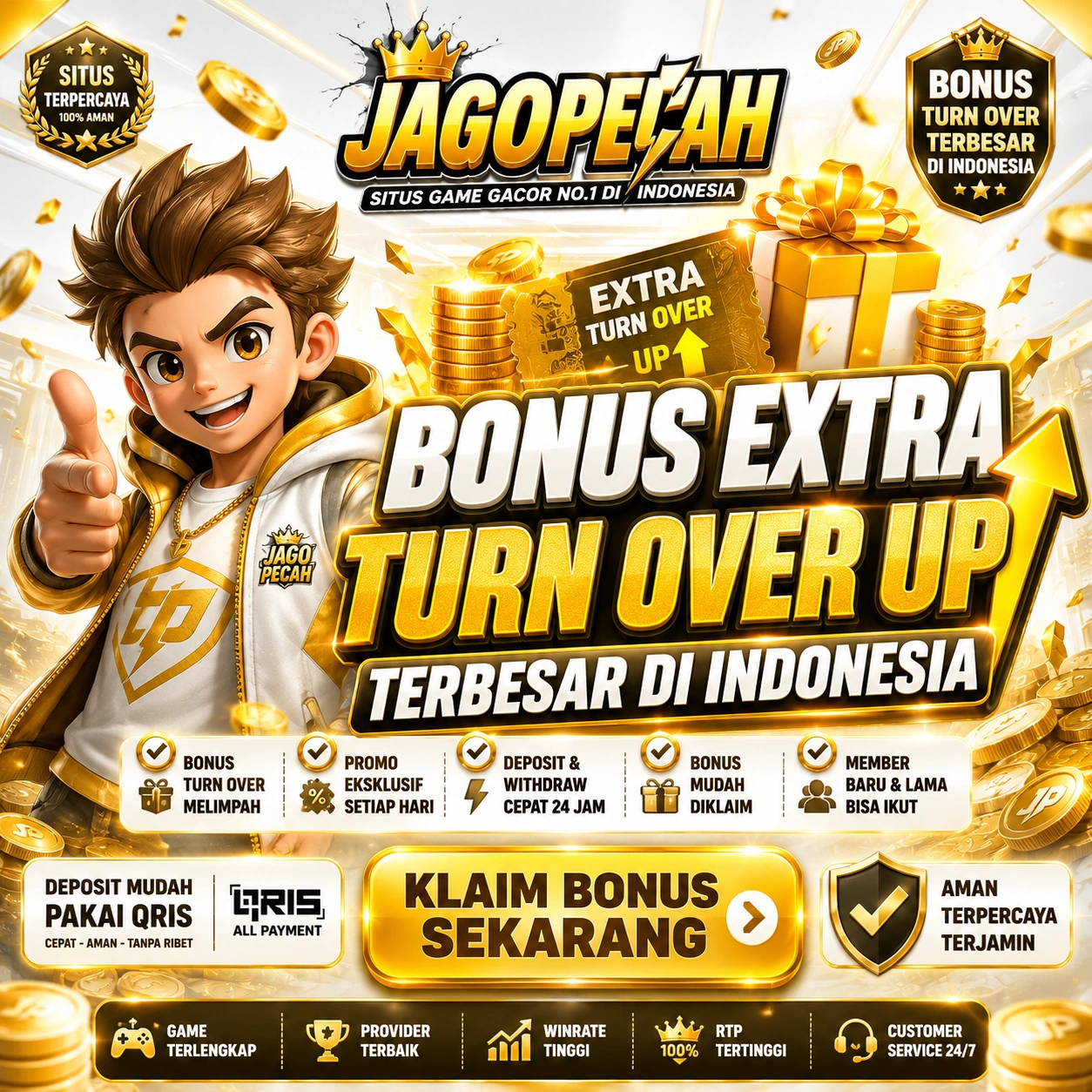 JAGOPECAH: Bonus Extra Turn Over Up Terbesar di Indonesia